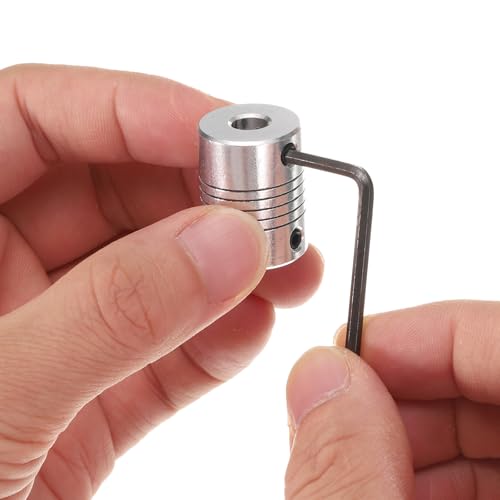 uxcell 5 Pcs Aluminum Alloy Shaft Coupling 3mm to 6.35mm, Flexible Coupling Motor Connector Joint, Stepper Motor Coupler for CNC Machine & 3D Printer (L25xD19)