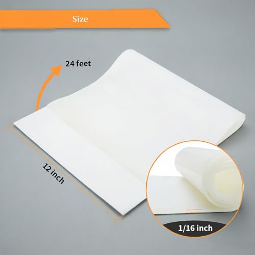 Translucent Silicone Rubber Sheet 12" Wide x 1/16" Thick x 24" - size: 12" x 1/16" x 24"