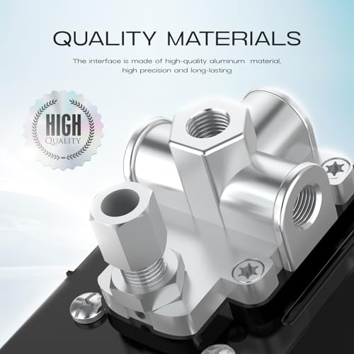 Air Compressor Pressure Switch, cnaodun 95-125 PSL 1/4 NPT Thread Rotary Switch Four-Port Pressure Regulator Switch for Air Compressor Rotary Switch - style: Rotary Switch 4-Port 20A 95-125 PSL