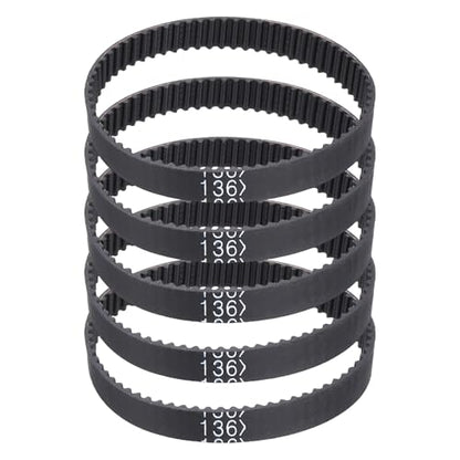 MECCANIXITY 5Pcs 136mm GT-2 Timing Belt 6mm Width 2mm Pitch Closed Loop - size: 136mm