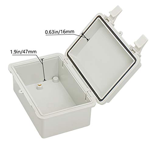 Zulkit IP65 Waterproof ABS Plastic Electrical Box - Hinged Shell, 2 Cable Glands, 5.9 x 3.9 x 2.8 inch - size: 5.9" x 3.9" x 2.8"