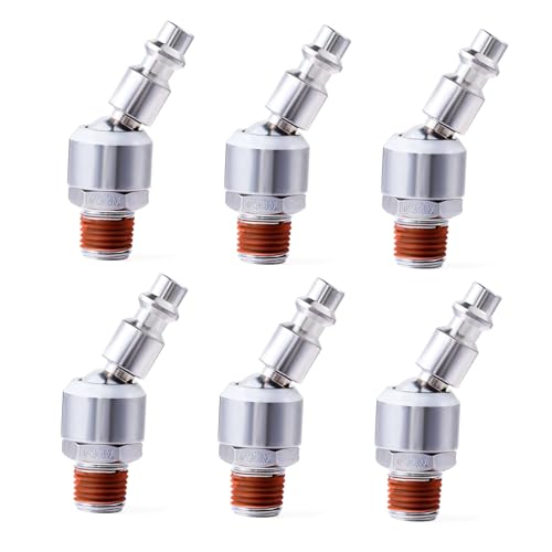 1/4" Swivel Air Plug Air Quick Connect Plugs Air Hose Fitting Air Compressor Fittings Air Hose Connectors - style: 6PCS