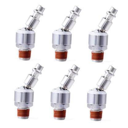 1/4" Swivel Air Plug Air Quick Connect Plugs Air Hose Fitting Air Compressor Fittings Air Hose Connectors - style: 6PCS