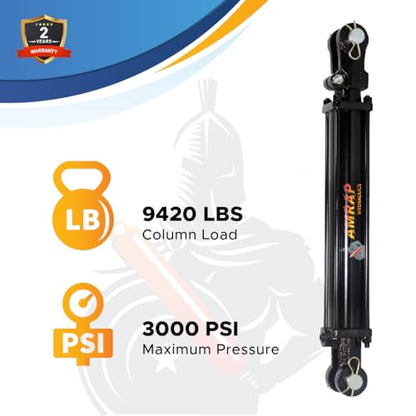 2x16 Hydraulic Cylinder - 2 Bore 16 Stroke Double Acting Tie Rod Hydraulic Cylinder - SAE #8 Port - size: 2x16