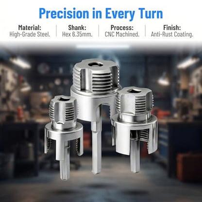 3PCS Internal & External Pipe Threading Tool Set,Drill Compatible