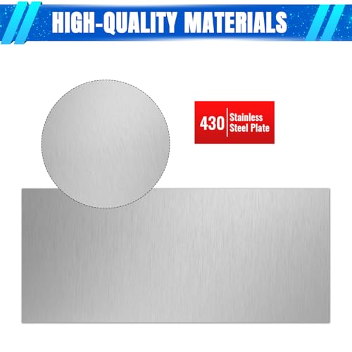 0.8mm Stainless Steel Sheet 2x8 Inch, 430 Magnetic Stainless Steel Plate, 20 Gauge Metal Sheet for Wall, DIY, Crafts, Jewelry, Electrical Repair (2 Pack) - size: 2" x 8"-20 Gauge(0.8mm)