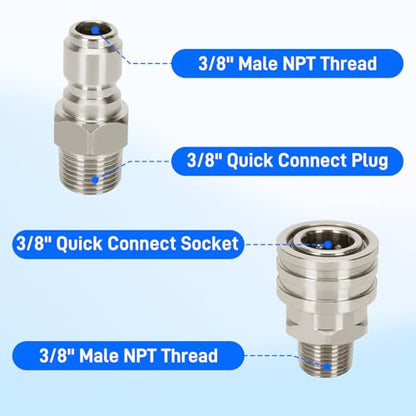 Ball Valve Pressure Washer, 3/8" DN10 Ball Valve, High Pressure Ball Valve for Power Washer Hose, 5000 PSI