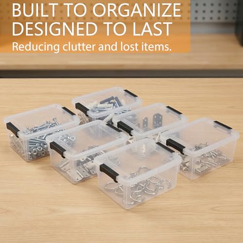 6 Pack Toolbox Organizer, Clear Plastic Screw Bins for Garage, Stackable Hardware Storage with Latching Lids, Mini Tool Box Containers for Nails, Bolts, Anchors, Fasteners, Craft Parts - size: Medium-6 Pack