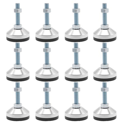 Adjustable Feet Levelers Leg Leveler 2.36" Dia Base, Adjustable Foot M12 Thread, Bracket 5280LB, Suitable for Cabinet, Table, Workbench, Machine (12)