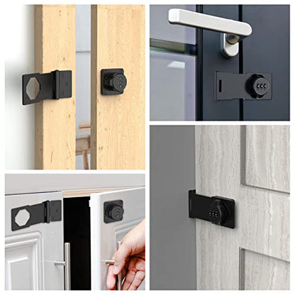 Cabinet Locks with Combination, Hasp Locks, Black - color: Black