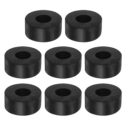 HARFINGTON 8pcs Rubber Spacer 1.57 Inch OD 0.63 Inch ID 0.4 Inch Thick Neoprene Round Anti Vibration Isolation Pads Isolator Rubber Washers Bushings for Home Cars Boat Accessories, Black - size: 16mm x 40mm x 10mm