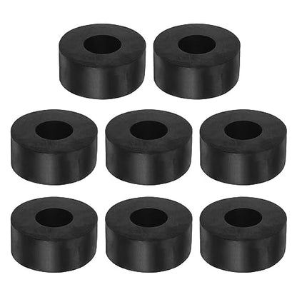 HARFINGTON 8pcs Rubber Spacer 1.57 Inch OD 0.63 Inch ID 0.4 Inch Thick Neoprene Round Anti Vibration Isolation Pads Isolator Rubber Washers Bushings for Home Cars Boat Accessories, Black - size: 16mm x 40mm x 10mm