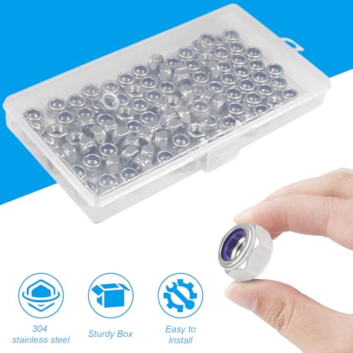 40PCS M8 Locknuts M8x1.25mm Nylon Insert Hex Lock Nuts - size: M8x1.25mm;40 PCS