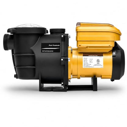 XtremepowerUS 1.5HP High Flow Variable Speed Pool Pump Intelligent Control Panel Swimming Pool Pump Inground with 2" Inch Fitting Adapter Slip-On Set, 230V - size: 1.5HP Variable Speed Pool Pump with Panel