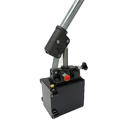 Single Acting Hydraulic Hand Pump with 5 QTs Tank - Manual Hydraulic Pump with Changeover Valve - 1.5 CID, 3600 PSI, 3/8" NPT Ports Piston Hand Pump - color: Single Acting, size: 1.5 CID 5 QTs tank