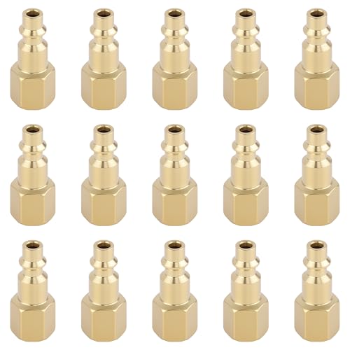Brass 1/4 '' Air Coupler Plug Kit Air Compressor Fitting 15pcs - style: 15PCS 1/4" Female Plug