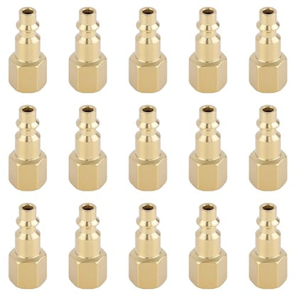 Brass 1/4 '' Air Coupler Plug Kit Air Compressor Fitting 15pcs - style: 15PCS 1/4" Female Plug