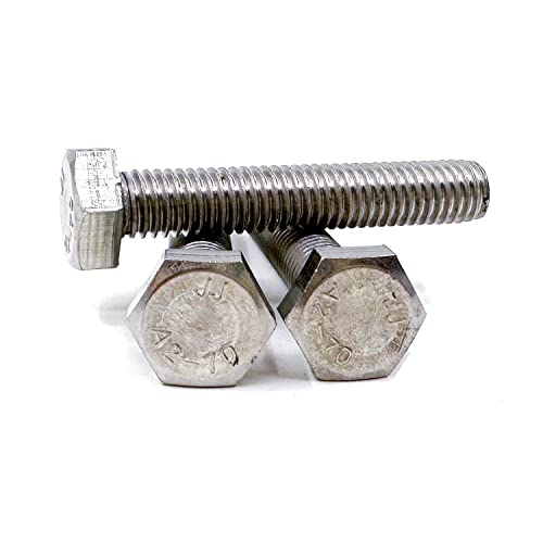 M8 Hex Bolt, M8-1.25 x 45mm Hex Head Screw Bolts, 304 Stainless Steel, Fully Threaded, Plain Finish, Hex Tap Bolts 10Pcs (M8x45mm) - size: M8x45mm