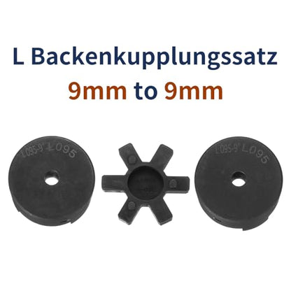 uxcell 3/8" L095 Flexible 3-Piece L-Jaw Coupling Coupler Set & Buna-N NBR Rubber Spider for Log Splitter Hybrid Equipment - size: 3/8"