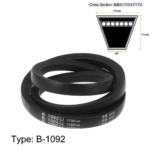 HARFINGTON B-1092 V-Belts Drive Belt 1092mm(43") Inner Girth 17mm Top Width B Section Rubber for Power Transmission - size: 1092mm