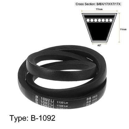 HARFINGTON B-1092 V-Belts Drive Belt 1092mm(43") Inner Girth 17mm Top Width B Section Rubber for Power Transmission - size: 1092mm