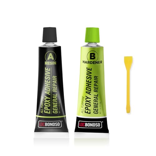 LOCBONDSO Epoxy Glue – 5-Min Fast Curing Clear Epoxy Adhesive, Heavy Duty 1:1 High Strength Bonding Resin for Metal, Plastic, Wood, Glass & Ceramic(28g+28g)