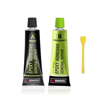 LOCBONDSO Epoxy Glue – 5-Min Fast Curing Clear Epoxy Adhesive, Heavy Duty 1:1 High Strength Bonding Resin for Metal, Plastic, Wood, Glass & Ceramic(28g+28g)