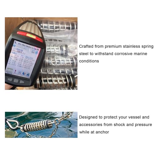 Heavy Duty Marine Mooring Spring - Stainless Steel Shock Absorbing Spring for Boat Dock Line, Prevents Line Breakage & Cleat Damage, Noise Reduction for Yacht/Anchor Mooring(9mm)