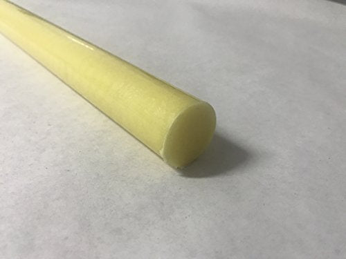 Nylon 6/6 Plastic Round Rod 1" Diameter, 12" Length - Yellow Color