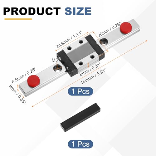 uxcell MGN9 100mm Linear Sliding Rail Guide Linear Motion Guideway - size: 100mm