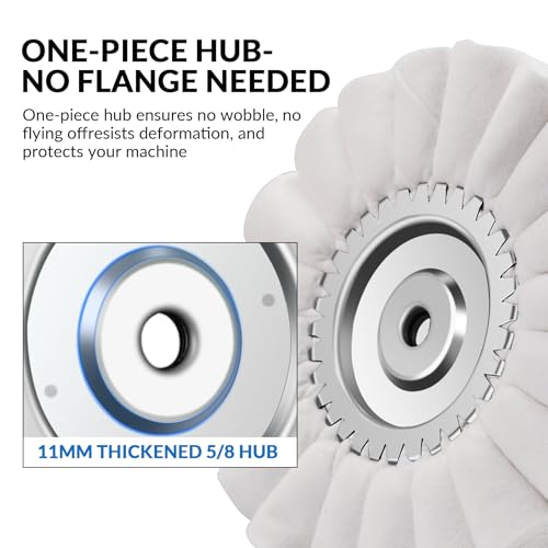 10" S-Shape Airway Buffing Wheel with One-Piece Hub（Super Fine） - color: Super Fine Polishing