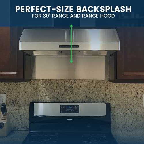 24" x 30" Reversible Metal Backsplash Matching screws | Compatible with Broan-NuTone SP3004 - Ultra Flat and Flushed Metal Panel Splatter Guard for Stovetop Easy Installation - size: 30" x 24" (1 PACK)