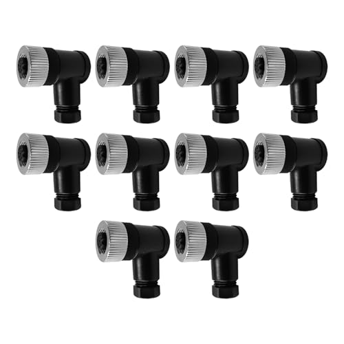 10Pcs M12 8Pin Female Industrial Aviation Connector (A-Code) Waterproof, Sensor Socket Field-Assemblable 12mm Circular Socket Panels Adapter IP67 Right Angel - size: M12-8PIN, style: Female-Right Angel