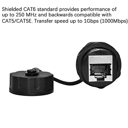10PCS Panel Mounting Shielded CAT6 RJ45 Waterproof Connector - size: 10 Pieces CAT6