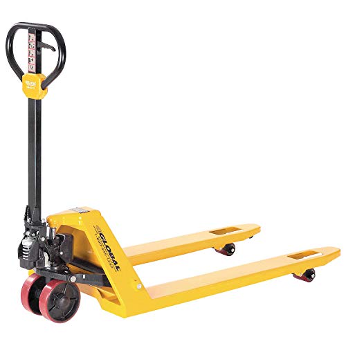 Global Industrial Industrial Duty Pallet Jack with 27" W x 48" L Forks, 5500 lb. Capacity, General Purpose Manual Pallet Truck for Warehouse, Manufacturing and Retail