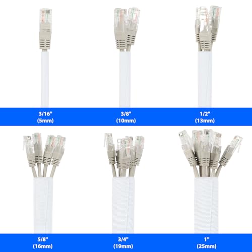 Split Wire Loom, 20ft Automotive Cable Protector Sleeve, Flexible Braided Cable Sleeves High Temperature Cable Management (White, 5/8") - color: White, size: 5/8"