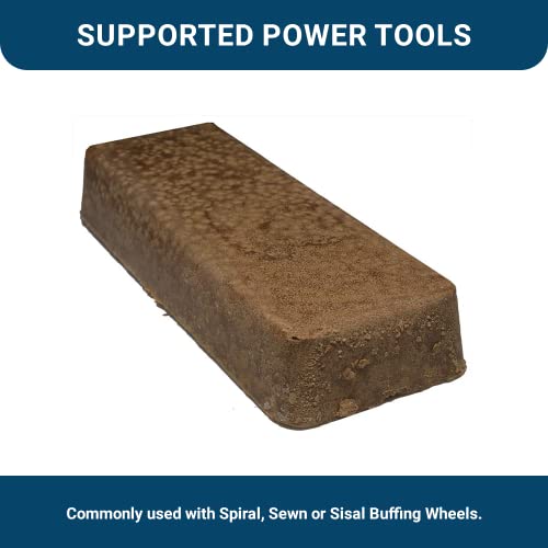 Benchmark Abrasives Buffing Compound for Cutting Removing Scratches on Brass Aluminum Pewter, Non-Ferrous Metals, Wood, Stainless Steel, 1 Pound Bar (Brown Tripoli) - style: Brown Tripoli
