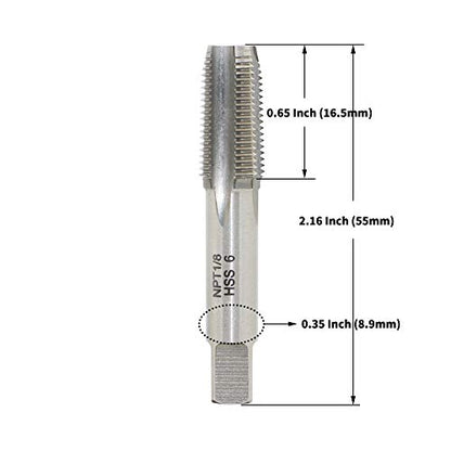 1/8 27 NPT Tapered Pipe Thread Tap High Speed Steel Pipe Thread Tap - size: NPT1/8"