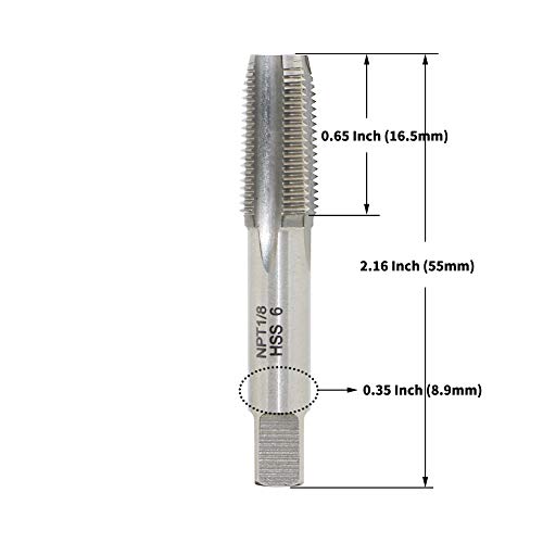 1/8 27 NPT Tapered Pipe Thread Tap High Speed Steel Pipe Thread Tap - size: NPT1/8"