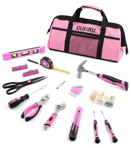 DOWELL Pink Tool Kit 140PCS for Women, Girls, Ladies, Household Tool Set - size: 140PCS