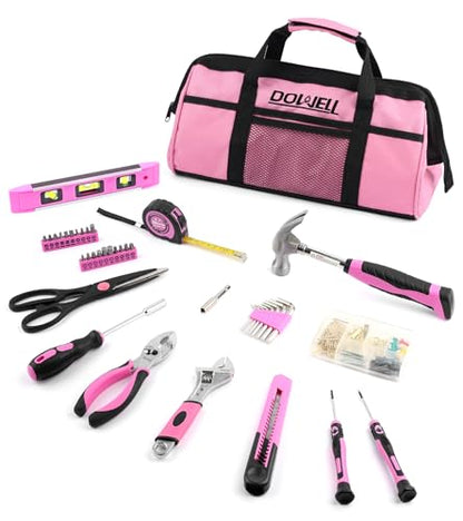 DOWELL Pink Tool Kit 140PCS for Women, Girls, Ladies, Household Tool Set - size: 140PCS