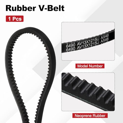 AX48 Belt, Raw Edge Cogged Industrial Rubber EPDM V-Belt, Pack of 1 - size: AX48