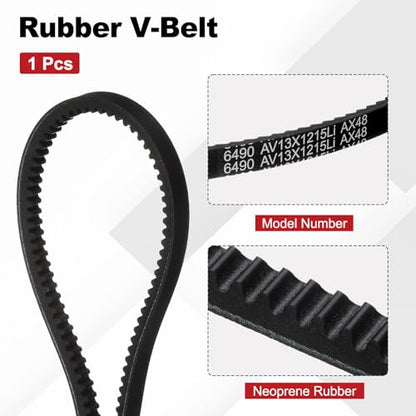AX48 Belt, Raw Edge Cogged Industrial Rubber EPDM V-Belt, Pack of 1 - size: AX48
