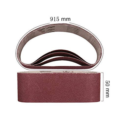 2 Inch X 36 Inch Sanding Belts, 60/80/120/240/400 Grits, Belt Sander Tool for Woodworking, Metal Polishing, Aluminum Oxide Sanding Belts (5 Pack) - size: 2"x36"