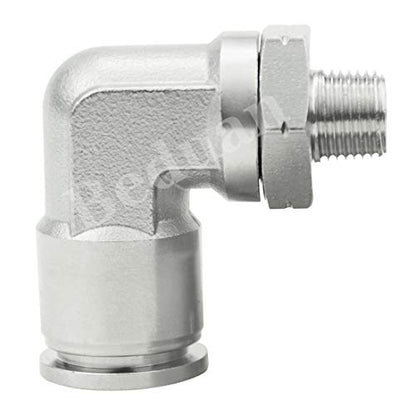 Beduan Push to Connect Fitting Elbow, 3/8" Tube OD x 1/8" NPT Male 90 Degree Elbow Adapter 304 Stainless Steel Air Union Fitting - size: 3/8"Tube OD-1/8"NPT, style: 1Pc