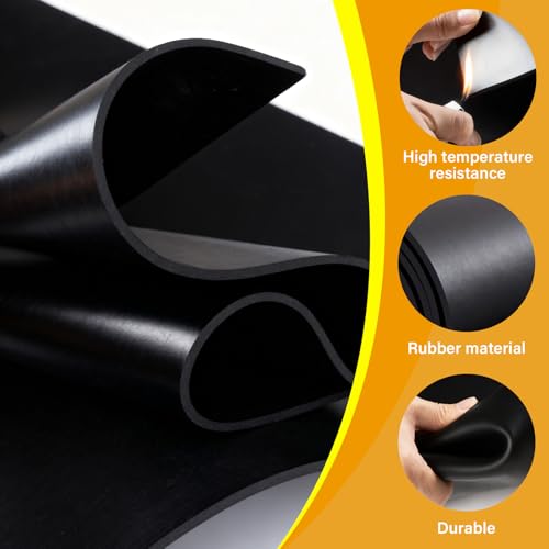 Solid Neoprene Rubber Sheet Mat 1/8 Inch Thick 80x40 ，Black， Multipurpose
