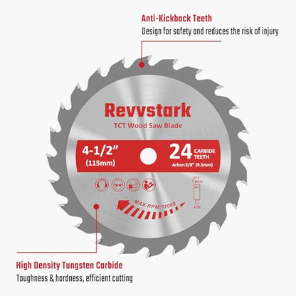 4 Pack 4 1/2 Inch 24T Circular Saw Blade for Various Wood Cutting - size: 4-1/2 In 3/8" Arbor 24T(4PCS)