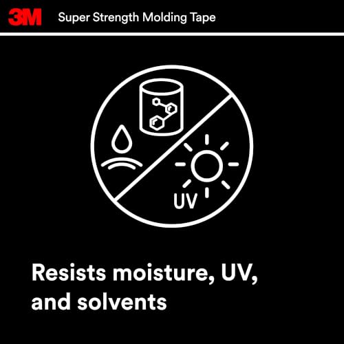 3M Super Strength Molding Tape 3614, 1/2 in x 15 ft, 4 Rolls - size: 1/2 Inch x 15 Ft, 4 Rolls