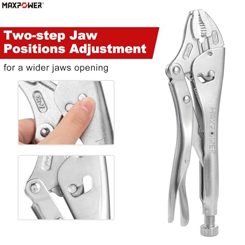 MAXPOWER Locking Pliers Set, 9" Long Nose & 10" Curved Jaw, 2 Pack - style: Long nose & curved jaw