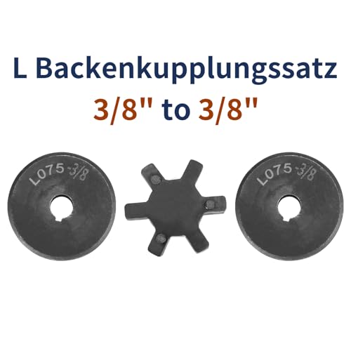 uxcell 3/8" to 3/8" L075 Flexible 3-Piece L-Jaw Coupling Coupler Set - size: 3/8" to 3/8"